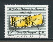 1985 - AUSTRIA - ETICHETTA RACCOMANDATA - USATO - LOTTO/28342