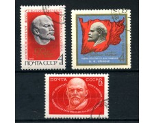 1970 - RUSSIA - CENTENARIO NASCITA DI LENIN 3v. - USATI - LOTTO/28650