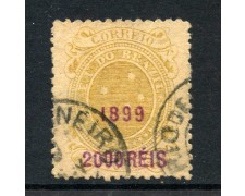 1899 - BRASILE - 2000 SU 1000 r. SOPRASTAMPATO - USATO - LOTTO/28831 1899 - BRASILE - 2000 SU 1000 r. SOPRASTAMPATO - USATO - LOTTO/28831
