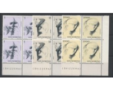1978 - LOTTO/7988Q - SAN MARINO - VIRTU' CIVILI 3v. - QUARTINE NUOVI
