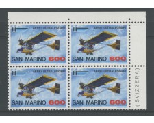 1987 - LOTTO/8075Q - SAN MARINO - AEREI ULTRALEGGERI - QUARTINA NUOVI 1987 - LOTTO/8075Q - SAN MARINO - AEREI ULTRALEGGERI - QUARTINA NUOVI