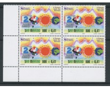 2000 - LOTTO/8221QN - SAN MARINO - IL FUTURO DEI GIOVANI QUARTINA 2000 - LOTTO/8221QN - SAN MARINO - IL FUTURO DEI GIOVANI QUARTINA