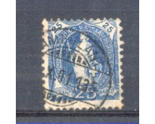 1882 - LOTTO/9908 - SVIZZERA - 25c. AZZURRO HELVETIA - USATO 1882 - LOTTO/9908 - SVIZZERA - 25c. AZZURRO HELVETIA - USATO