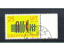 1965 - LOTTO/LIE404U - LIECHTENSTEIN - 25r. U.I.T USATO 1965 - LOTTO/LIE404U - LIECHTENSTEIN - 25r. U.I.T USATO