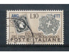 1951 - LOTTO/10302U - TRIESTE A -  10 LIRE  CENTENARIO SARDEGNA USATO