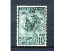 1951 - LOTTO/10306U - TRIESTE A - 10 LIRE CENSIMENTO USATO