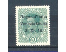 1918 - LOTTO/VNG7N - VENEZIA GIULIA - 20h. VERDE SCURO NUOVO 1918 - LOTTO/VNG7N - VENEZIA GIULIA - 20h. VERDE SCURO NUOVO