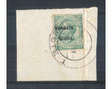 1918/19 - LOTTO/VNG21UF - VENEZIA GIULIA - 5c. VERDE SU FRAMMENTO 1918/19 - LOTTO/VNG21UF - VENEZIA GIULIA - 5c. VERDE SU FRAMMENTO