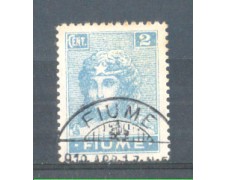1919 - LOTTO/FIU32U - FIUME - 2c. CELESTE USATO 1919 - LOTTO/FIU32U - FIUME - 2c. CELESTE USATO