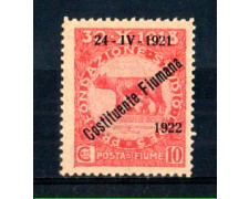 1922 - LOTTO/FIU165L - FIUME - 10c. ROSSO CARMINIO LING.