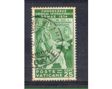 1935 - LOTTO/VAT43U - VATICANO - 25c.  CONGRESSO GIURIDICO USATO
