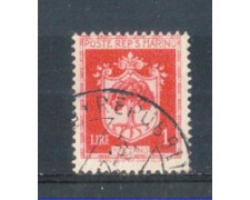 1945 - LOTTO/RSM284U - SAN MARINO - 1 LIRA STEMMI USATO 1945 - LOTTO/RSM284U - SAN MARINO - 1 LIRA STEMMI USATO
