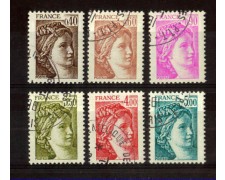 1981 - LOTTO/FRA2123CPU - FRANCIA - SABINE 6v. - USATI 1981 - LOTTO/FRA2123CPU - FRANCIA - SABINE 6v. - USATI