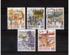 1987 - LOTTO/SVI1273CPU - SVIZZERA - TRASPORTI POSTALI 5v. - USATI