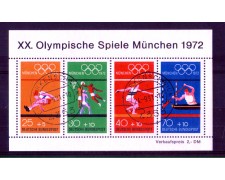 1972 - LOTTO/GFBF7U - GERMANIA - OLIMPIADI DI MONACO FOGLIETTO - USATO 1972 - LOTTO/GFBF7U - GERMANIA - OLIMPIADI DI MONACO FOGLIETTO - USATO