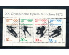 1971 - LOTTO/GFBF5U - GERMANIA - OLIMPIADI DI SAPPORO FOGLIETTO - USATO 1971 - LOTTO/GFBF5U - GERMANIA - OLIMPIADI DI SAPPORO FOGLIETTO - USATO