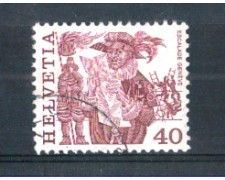 1977 - LOTTO/SVI1037AU - SVIZZERA - 40c. TRADIZIONI POPOLARI CON FILI DI SETA - USATO