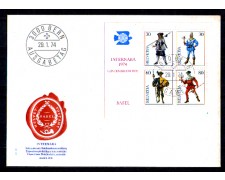1974 - LOTTO/SVIBF22FDC - SVIZZERA - INTERNABA FOGLIETTO - BUSTA FDC 1974 - LOTTO/SVIBF22FDC - SVIZZERA - INTERNABA FOGLIETTO - BUSTA FDC