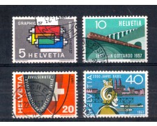 1957 - LOTTO/SVI589CPU - SVIZZERA - PROPAGANDA 4v. - USATI 1957 - LOTTO/SVI589CPU - SVIZZERA - PROPAGANDA 4v. - USATI
