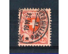 1924 - LOTTO/SVI209U - SVIZZERA - 1,20 Fr. CROCE E SCUDO - USATO 1924 - LOTTO/SVI209U - SVIZZERA - 1,20 Fr. CROCE E SCUDO - USATO