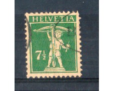 1924/28 - LOTTO/SVI199U - SVIZZERA - 7,5c. VERDE - USATO 1924/28 - LOTTO/SVI199U - SVIZZERA - 7,5c. VERDE - USATO