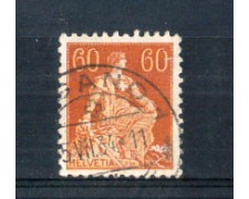 1916 - LOTTO/SVI165U - SVIZZERA 60c. GIALLO BRUNO - USATO 1916 - LOTTO/SVI165U - SVIZZERA 60c. GIALLO BRUNO - USATO