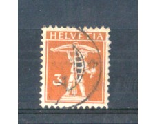 1916 - LOTTO/SVI158U - SVIZZERA - 3c. GIALLO BRUNO - USATO 1916 - LOTTO/SVI158U - SVIZZERA - 3c. GIALLO BRUNO - USATO