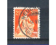 1908 - LOTTO/SVI119U - SVIZZERA - 20c. ROSSO E GIALLO - USATO 1908 - LOTTO/SVI119U - SVIZZERA - 20c. ROSSO E GIALLO - USATO