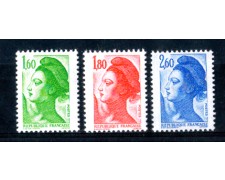 1982 - LOTTO/FRA2221CPN - FRANCIA - LIBERTA' 3v. - NUOVI 1982 - LOTTO/FRA2221CPN - FRANCIA - LIBERTA' 3v. - NUOVI