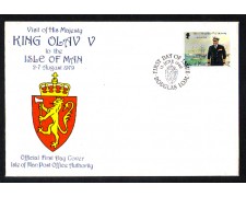 1980 - LOTTO/IDM165FDC - ISOLA DI MAN - VISITA RE OLAV - BUSTA FDC 1980 - LOTTO/IDM165FDC - ISOLA DI MAN - VISITA RE OLAV - BUSTA FDC