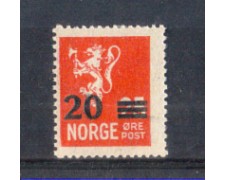 1927 - LOTTO/NORV124L - NORVEGIA - 20 su 25 ORE ROSSO - LINGUELLATO 1927 - LOTTO/NORV124L - NORVEGIA - 20 su 25 ORE ROSSO - LINGUELLATO