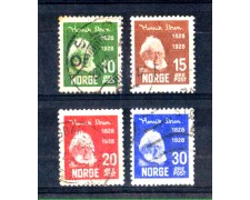 1928 - LOTTO/NORV131CPU - NORVEGIA - HENRICK IBSEN 4v. - USATI 1928 - LOTTO/NORV131CPU - NORVEGIA - HENRICK IBSEN 4v. - USATI
