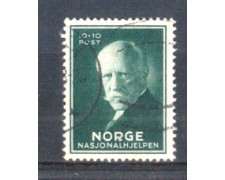 1940 - LOTTO/NORV199U - NORVEGIA - 10+10 VERDE NANSEN - USATO 1940 - LOTTO/NORV199U - NORVEGIA - 10+10 VERDE NANSEN - USATO