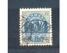 1875 - LOTTO/DAN23U - DANIMARCA - 4 ore GRIGIO AZZURRO - USATO 1875 - LOTTO/DAN23U - DANIMARCA - 4 ore GRIGIO AZZURRO - USATO
