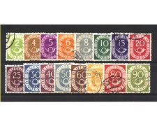 1951 - LOTTO/964A - GERMANIA FEDERALE - CIFRA E CORNO DI POSTA - USATI