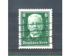 1927 - LOTTO/GER394U - GERMANIA REICH - 8p. HINDENBURG - USATO 1927 - LOTTO/GER394U - GERMANIA REICH - 8p. HINDENBURG - USATO