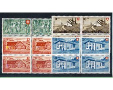 1946 - LOTTO/SVI431CPNQ - SVIZZERA - PRO PATRIA 4V - QUARTINE NUOVI 1946 - LOTTO/SVI431CPNQ - SVIZZERA - PRO PATRIA 4V - QUARTINE NUOVI