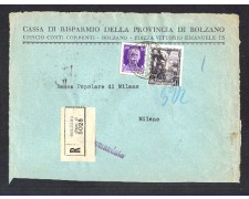 BOLZANO - LOTTO/10896 - REGNO - FRONTESPIZIO DI BUSTA PER MILANO BOLZANO - LOTTO/10896 - REGNO - FRONTESPIZIO DI BUSTA PER MILANO