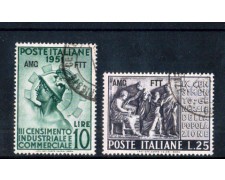 1951 - LOTTO/11038 - TRIESTE A - CENSIMENTO 2v. - USATI
