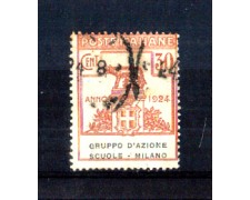 1924 - LOTTO/11374 - REGNO - 30c. GRUPPO D'AZIONE SCUOLE MILANO - USATO