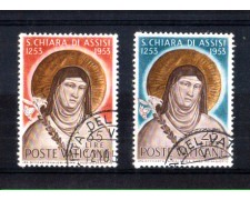 1953 - LOTTO/11376 - VATICANO - SANTA CHIARA 2v. - USATI 1953 - LOTTO/11376 - VATICANO - SANTA CHIARA 2v. - USATI