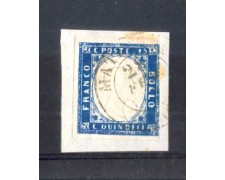 1863 - LOTTO/11458 - REGNO - 15c. AZZURRO SU FRAMMENTO DI BUSTA 1863 - LOTTO/11458 - REGNO - 15c. AZZURRO SU FRAMMENTO DI BUSTA