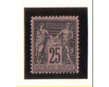 1884 - LBF/2284 - FRANCIA - 25c. NERO SU ROSA 1884 - LBF/2284 - FRANCIA - 25c. NERO SU ROSA