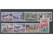 1961 - LBF/2309 - FRANCIA - SERIE TURISTICA 8v. 1961 - LBF/2309 - FRANCIA - SERIE TURISTICA 8v.