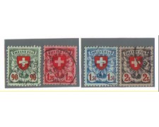 1924 - LBF/2873 - SVIZZERA - CROCE e SCUDO 4v. - USATI 1924 - LBF/2873 - SVIZZERA - CROCE e SCUDO 4v. - USATI