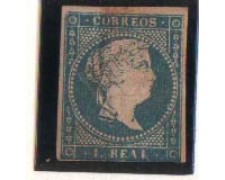 1856 - LOTTO/1900 - SPAGNA - 1r. AZZURRRO 1856 - LOTTO/1900 - SPAGNA - 1r. AZZURRRO