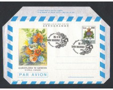 1981 - LOTTO/2481 - S. MARINO - AEROGRAMMA EUROFLORA - ANNULLO S 1981 - LOTTO/2481 - S. MARINO - AEROGRAMMA EUROFLORA - ANNULLO S