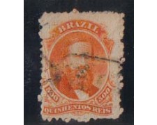 1866 - LOTTO/3034 - BRASILE - 500r. ARANCIO 1866 - LOTTO/3034 - BRASILE - 500r. ARANCIO