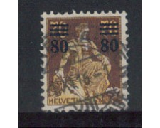 1915 - LOTTO/3075 - SVIZZERA - 80 SU 70c. BRUNO - USATO 1915 - LOTTO/3075 - SVIZZERA - 80 SU 70c. BRUNO - USATO