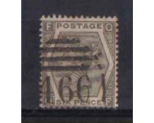 1873 - LOTTO/3514 - GRAN BRETAGNA - 6p. GRIGIO OLIVA - TAV.12